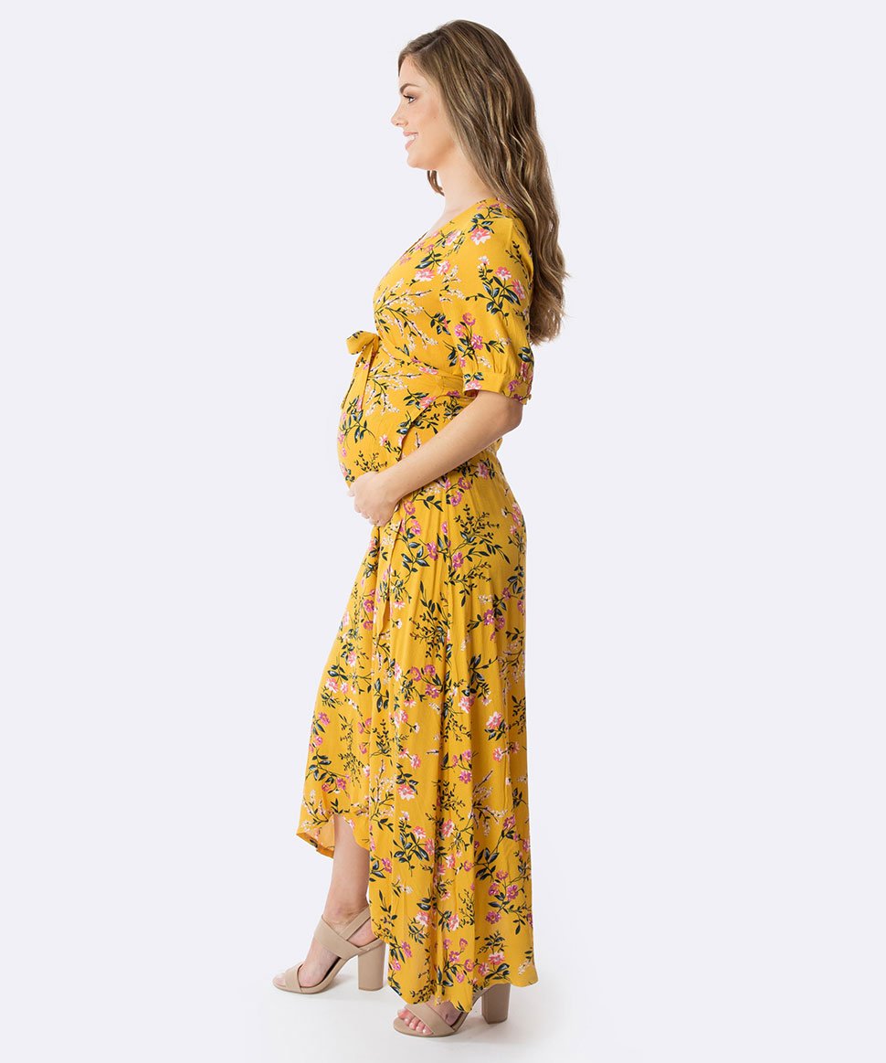 Harlow Maternity Wrap Dress in Tuscan ...